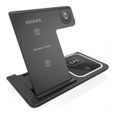 AISENS BASE DE CARGA INALAMBRICA ASCH-15W3WC043-BK 3 EN 1 15W NEGRA