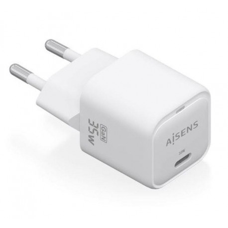 AISENS CARGADOR PARED GAN ASCH-35W1P022-W 35W 1XUSB-C PD3.0 QC4.0 BLANCO