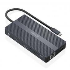 AISENS DOCKING ASUC-12P017-GR GRIS 2 HDMI/ 1 DP / 1 RJ45/ 4 USB-A/ 1 USB-C/ 1 USB-C PD/ 1 SD/ 1 MICRO SD 20 CM