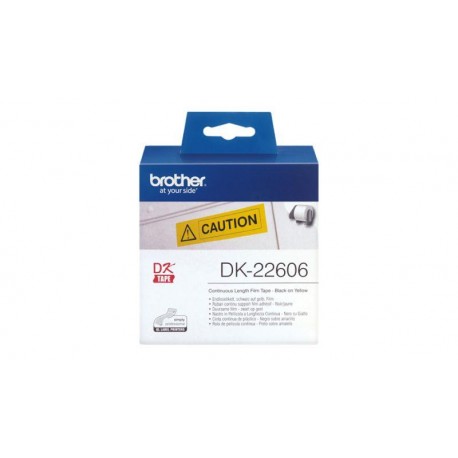BROTHER ETIQUETAS DK22206 ROLLO DE PELICULA PLASTICA CONTINUA AMARILLA DE 62MM X 15,24M