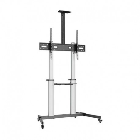AISENS SOPORTE DE SUELO CON RUEDAS BANDEJA PARA DVD Y SOPORTE DE CAMARA 100KG 60-100 NEGRO-PLATA