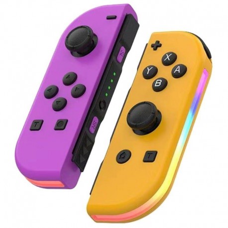 GENERICO NINTENDO GAMEPAD SWITCH JOY-CON AMARILLO / PURPURA CON RGB