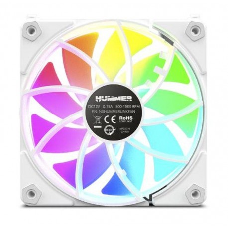 NOX VENTILADOR HUMMER EASYLINK ARGB BLANCO
