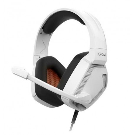 KROM AURICULARES MICRO KROM KOPA PRO BLANCO DIADEMA AJUSTABLE/USB/JACK 3.5MM/50MM/