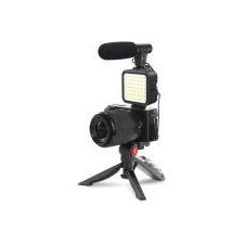 PLATINET KIT VIDEO BLOGGER 4 en 1 MIC LUZ LED SOPORTE TRIPODE