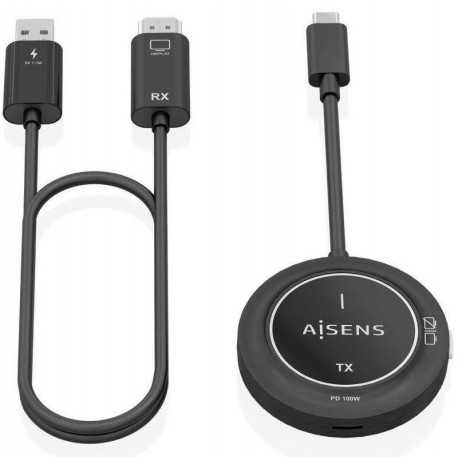 AISENS ADAPTADOR / TRANSMISOR DE VIDEO INALAMBRICO USB-C A HDMI 100W ASWL-H2KC30M004-BK