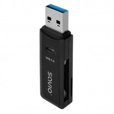 SAVIO LECTOR DE TARJETAS SD - USB 3.0 NEGRO