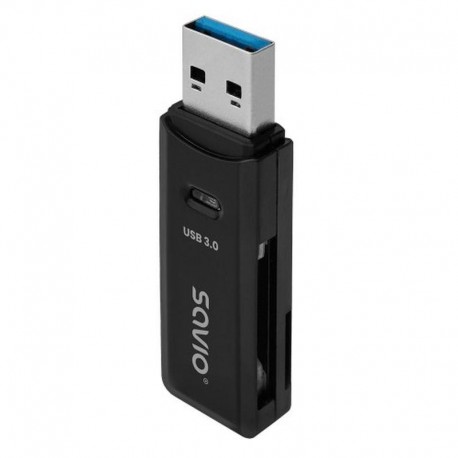 SAVIO LECTOR DE TARJETAS SD - USB 3.0 NEGRO