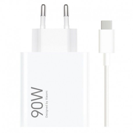 XIAOMI CARGADOR DE PARED 90W HYPERCHARGE USB-A COMBO BLANCO CARGADOR + CABLE