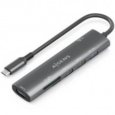 AISENS DOCKING STATION USB-C A 7 EN 1 ASUC-7P027-GR USB-C A 1xHDMI, 2xUSB-A USB2.0, 1xUSB-A USB3.0, 1xUSB-C PD 100W, 1xSD, 1xMIC