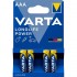 VARTA PILA ALCALINA LONGLIFE POWER AAA LR03 pack 4ud