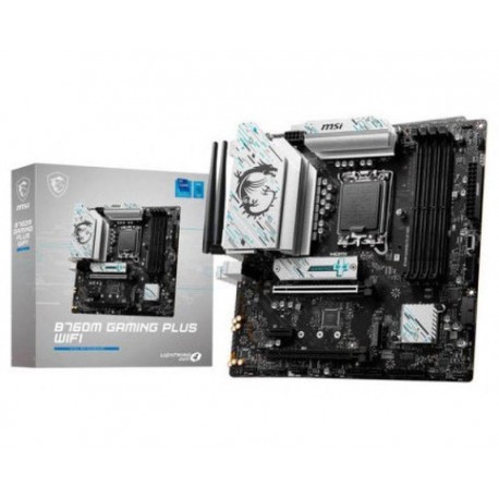 MSI PLACA BASE B760M GAMING PLUS WIFI 1700 14th/ 13th/ 12th Gen/4x DDR5/2x M.2/2x HDMI/2x DisplayPort/Supports RAID/MATX 4XDDR5