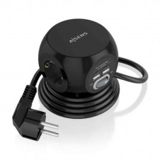 AISENS REGLETA CON INTERRUPTOR 3 TOMAS ASPS-2A2C05-BK NEGRO 2 USB Tipo-C/ 2 USB/ Cable 1.4m