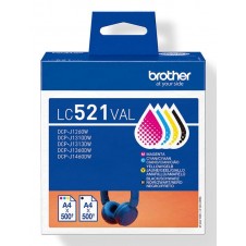 BROTHER CARTUCHO TINTA LC521 VALUE PACK BK-C-M-Y