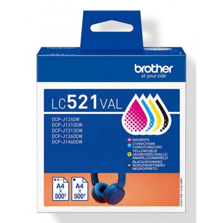 BROTHER CARTUCHO TINTA LC521 VALUE PACK BK-C-M-Y