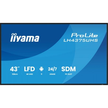 IIYAMA MONITOR LH4375UHS-B2AG 43 NEGRO HDMI / DVI / 8MS / VESA