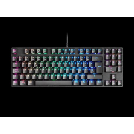 MARS GAMING TECLADO MECANICO COMPACTO TKL MKREVOPROBES NEGRO SWITCH OUTEMU PRO BLUE CHIPSET VISION MCU ILUMINACION FULL RGB PAD 