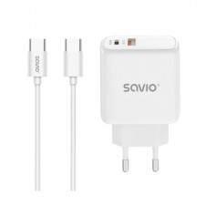 SAVIO CARGADOR PARED LA-10 30W BLANCO CON CABLE