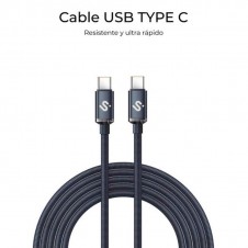 SUBBLIM CABLE USB-C MACHO A USB-C MACHO 60W 1M NEGRO