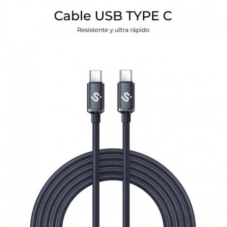 SUBBLIM CABLE USB-C MACHO A USB-C MACHO 60W 1M NEGRO