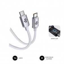 SUBBLIM CABLE USB-C MACHO A USB-C MACHO 60W 1M BLANCO