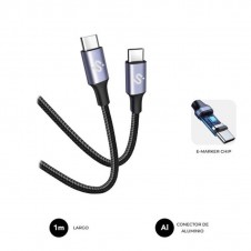SUBBLIM CABLE USB-C MACHO A USB-C MACHO 100W 1M NEGRO