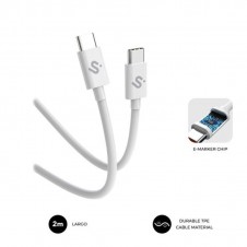 SUBBLIM CABLE USB-C MACHO A USB-C MACHO 100W 2M BLANCO