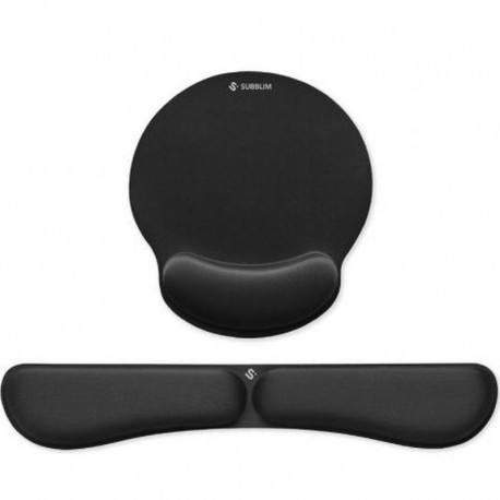 SUBBLIM REPOSAMUÑECAS Y ALFOMBRILLA ERGO MEMORYFLEX NEGRO