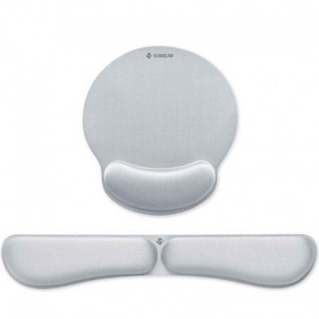 SUBBLIM REPOSAMUÑECAS Y ALFOMBRILLA ERGO MEMORYFLEX PLATEADAS