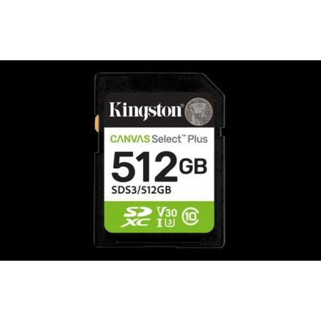 KINGSTON TARJETA SD 512GB SDXC CANVAS SELECT PLUS GEN 3