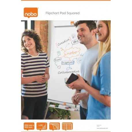 NOBO BLOC DE RECAMBIO CUADRICULADO 650X955 MM (20 HOJAS) BLANCO