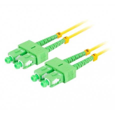 LANBERG LATIGUILLO FIBRA 2M MONO SC/APC-SC/APC DUPLEX G657A1 LSZH AMARILLO