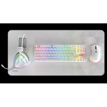 NOX KROM KIT KLASS TECLADO + RATON + ALFOMBRILLA + AURICULARES BLANCO