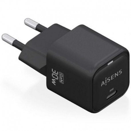 AISENS CARGADOR PARED GAN 30W USB-C ASCH-30W1P019-BK NEGRO