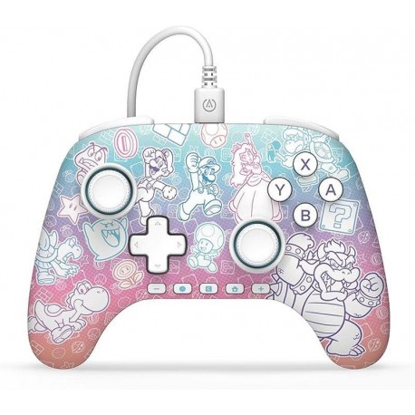 POWER A GAMEPAD SWITCH NSGP0526-01 MUSHROOM KINGDOM CON CABLE