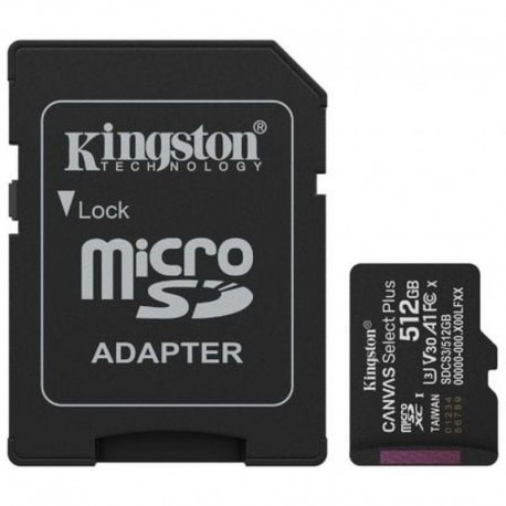 KINGSTON MICRO SD XC CANVAS SELECT PLUS CL10 512GB +ADAPT