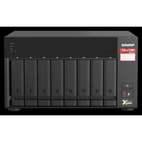QNAP NAS DE 8 BAHIAS Y 8GB RAM TS-873A-8G El NAS AMD Ryzen de cuatro núcleos a 2,2 GHz con conectividad 2,5GbE admite la expans