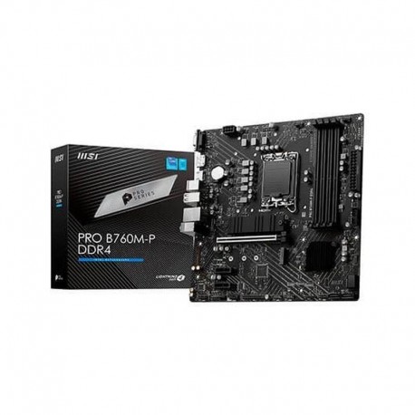MSI PLACA BASE PRO B760M-P DDR4 LGA1700 GEN 12.ª -13.ª / 4xDDR4 / M.2