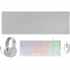 MARS GAMING TECLADO MCPRGB3WES + RATON OPTICO + ALFOMBRILLA XXL + AURICULARES / BLANCO