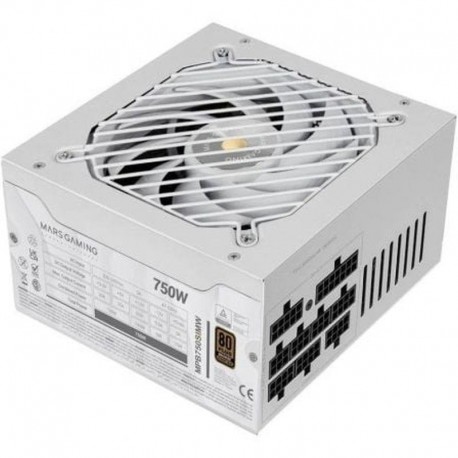 MARS GAMING FUENTE ALIMENTACION MPB750SIM/ 750W 80 PLUS BRONZE BLANCO VENTILADOR 14CM/ 80 PLUS BRONZE
