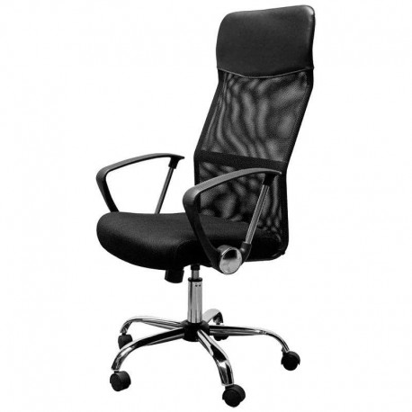 POWERGAMING SILLA POWERBASIC MESH NEGRO CON RESPALDO RECLINABLE