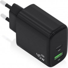 AISENS CARGADOR PARED GAN A110-0972 1xUSB-C/ 1xUSB/ 45W/ NEGRO