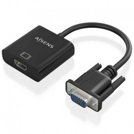 AISENS CONVERSOR VGA MACHO/ HDMI-HEMBRA - JACK 3.5 HEMBRA- MICRO USB 20CM A115-0873 NEGRO
