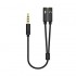 AISENS CABLE ESTEREO JACK 3.5 MACHO - 2X JACK 3.5 HEMBRA 25CM A128-0416 NEGRO