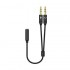 AISENS CABLE ESTEREO JACK 3.5 HEMBRA - 2X JACK 3.5 MACHO 25CM A128-0418 NEGRO