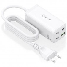 AISENS CARGADOR SOBREMESA GAN ASCH-100W4P053-W 3xUSB-C 1xUSB 100W BLANCO