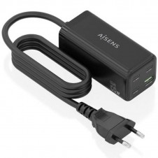 AISENS CARGADOR SOBREMESA GAN ASCH-100W4P054-BK 3xUSB-C 1xUSB 100W NEGRO