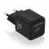 AISENS CARGADOR PARED GAN ASCH-20W2P011-BK/ 1xUSB Tipo-C/ 1xUSB/ 20W NEGRO