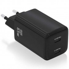 AISENS CARGADOR PARED GAN ASCH-65W2P040-BK 2xUSB-C 65W NEGRO