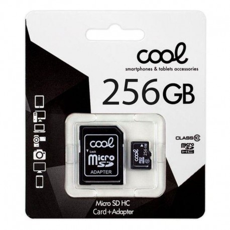 COOL TARJETA MEMORIA MICRO SD CON ADAPTADOR 256GB (CLASE 10)